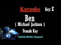 Ben (Karaoke) Michael Jackson Female key E  Minus One No Vocal