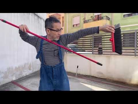 My new broom (Ketch - Japanese mime clown, former member of Gamarjobat with his broom)
