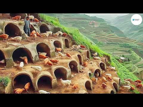 Cómo Los Agricultores Chinos Cavan Cuevas Para Criar Pollos En Las Montañas | Agricultura