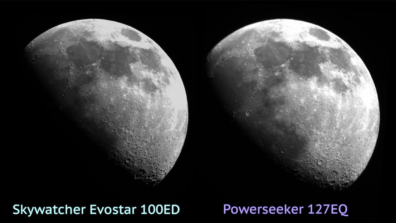 Watch video Moon Comparison ZWO ASI 183MC - Celestron 127EQ Reflector vs. Skywatcher Evostar 100ED APO Refractor Now Moon Comparison ZWO ASI 183MC - Celestron 127EQ Reflector vs. Skywatcher Evostar 100ED APO Refractor