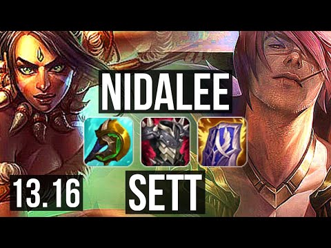 NIDALEE vs SETT (TOP) | 6 solo kills, 800+ games, 1.1M mastery, 12/4/8 | KR Master | 13.16
