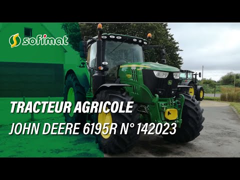 vidéo sofimat occasion tracteur John Deere 6195r - n° 142023