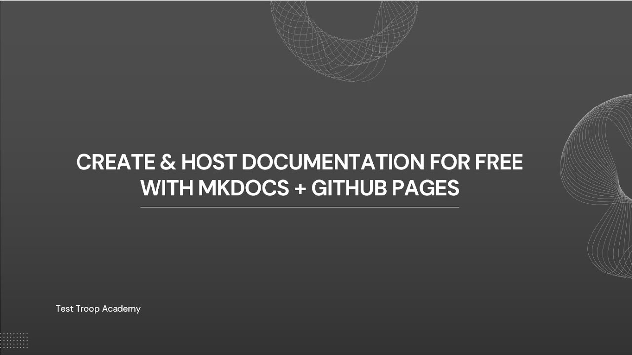 MkDocs and GibHub Pages for live dev and test documentation