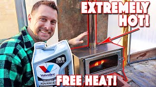 Diy Waste Oil Burner No Fan! Homemade Free Heat!