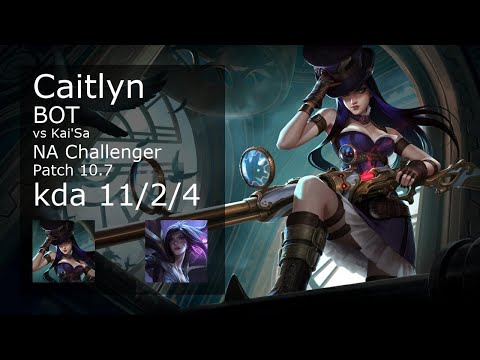 Caitlyn vs Kai'Sa ADC - NA Challenger 11/2/4 Patch 10.7 Gameplay