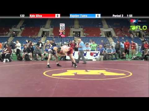 Junior 132 - Kyle Gliva (Minnesota) vs. Hayden Tuma (Idaho)