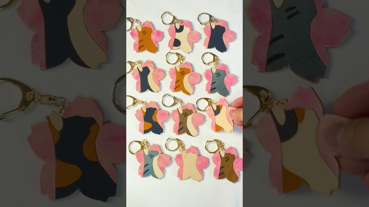春と桜ねこのキーホルダーを作りました🌸 #shorts