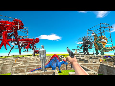 FPS AVATAR SAVE TITANUS RED FROM GODZILLA, KONG and GIANT TRAP - Animal Revolt Battle Simulator ARBS