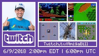 6/9/2018 - Playing Amiga Commodore Games On-line with Viewers - WORMS, Sensible Golf, Dynabalster