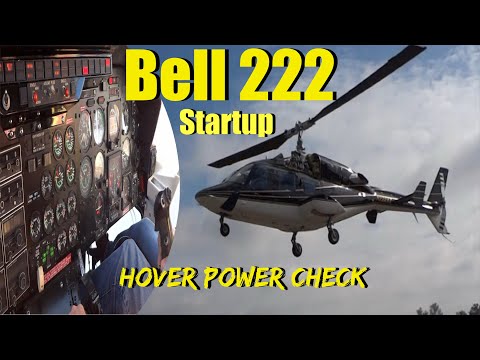 Bell 222 Helicopter Startup Taxi and Hover