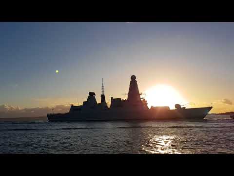 Hms Duncan returning to HMNB Portsmouth after 5 days at sea 8/12/2017