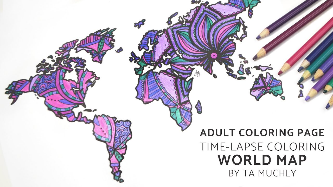 Coloring ASMR | World Map | Time-Lapse Coloring