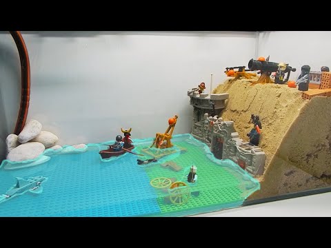 The Battle of the Siege Sand castle - Lego Dam Breach Experiment