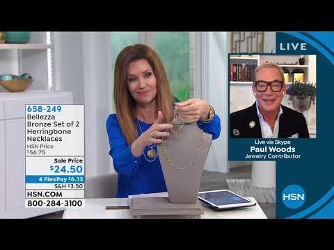 Bellezza Bronze Set of 2 Herringbone Necklaces