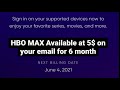 HBO MAX Available Black Friday Offer