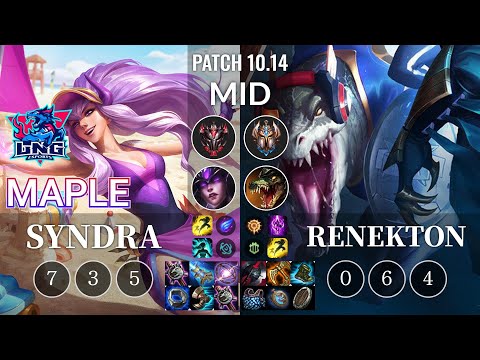 LNG Maple Syndra vs Renekton Mid - KR Patch 10.14
