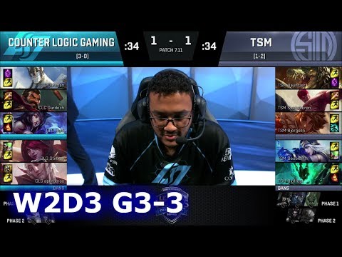 CLG vs TSM | Game 3 S7 NA LCS Summer 2017 Week 2 Day 3 | TSM vs CLG G3 W2D3