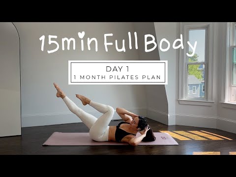 DAY 1 - 1 MONTH PILATES PLAN // 15MIN hourglass full body sculpt || madeleineabeid