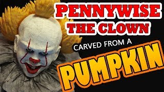 Pennywise the Clown CARVED FROM A PUMPKIN! - Bill Skarsgård as Stephen King's It
