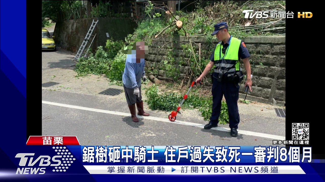 鋸樹砸中騎士 住戶過失致死一審判8個月