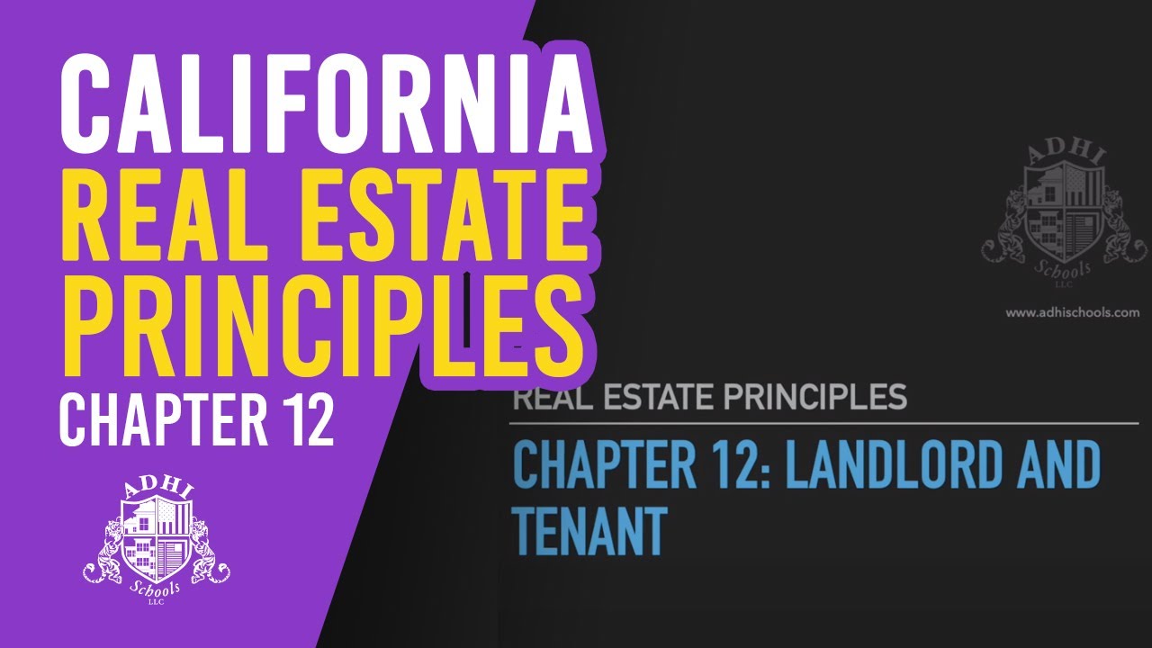 California Real Estate Principles Chapter 12