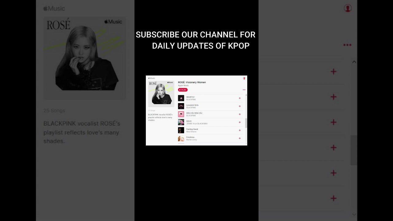 BLACKPINK’s Rosé Shares Exclusive Playlist With Fans #shorts