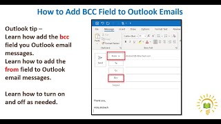 Outlook Tip - How to Add BCC Field to Outlook Emails
