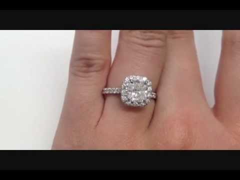 2.30 ctw Cushion Cut D SI2 Diamond Engagement Ring - BigDiamondsUSA