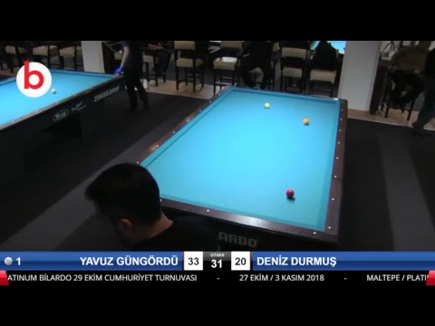 YAVUZ GÜNGÖRDÜ & DENİZ DURMUŞ Bilardo Maçı - PLATINUM BİLARDO - 2018 CUMHURİYET TURNUVASI-2.TUR