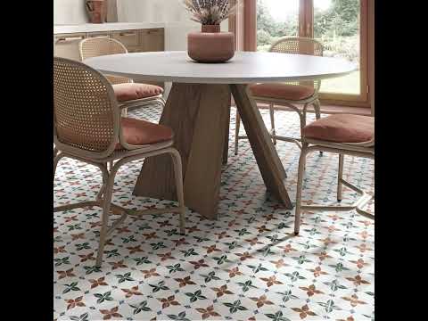 Carrelage sol effet carreaux de ciment Castle mia marron 15*15 cm