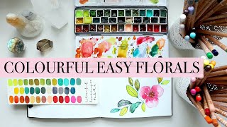 🎉Watercolour Fridays: Colourful Easy Floral Illustration!