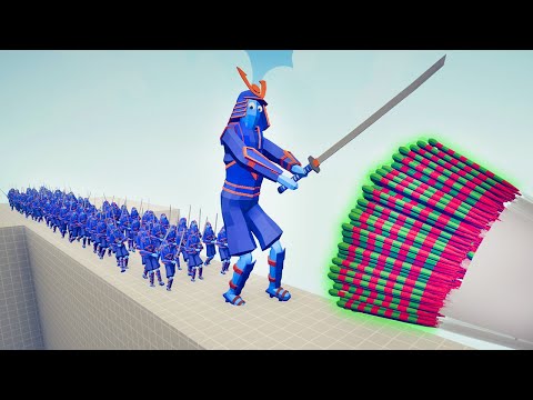 CAN 100x SAMURAI + GIANT CROSS THE BRIDGE? | TABS Totally Accurate Battle Simulator