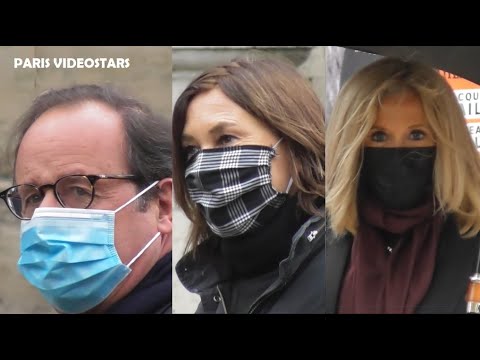 Les célébrités aux adieux à Juliette Gréco le 5 octobre 2020 dont Zazie, Brigitte Macron, Hollande..