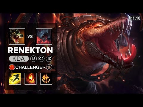 Renekton Top vs Aatrox - CN Challenger Patch 11.10