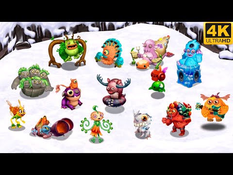 All Quad Element Monsters - Continent (My Singing Monsters: Dawn of Fire) 4K