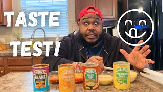HEINZ CANNED FOOD TASTE TEST| review| baked beans| potato soup| vlog| spaghetti| united kingdom