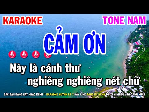 Karaoke Cảm Ơn - Tone Nam ( Beat Bolero Hay ) | Huỳnh Lê