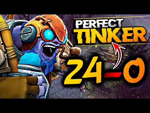 Genius MASTER TIER LVL29 Tinker with a PERFECT Game 24 kills 0 death Dota 2 7.29c Patch.