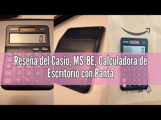 Vídeo relacionado con Casio, MS-8E, Calculadora de Escritorio con Pantalla Extra-Grande de 8 dígitos, Azul, alimentada por energía Solar/batería, con cálculo de Porcentaje avanzado