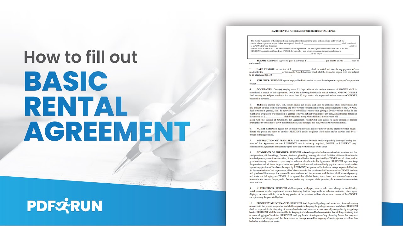 How to Fill Out Basic Rental Agreement Online | PDFRun
