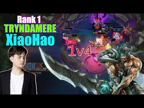RANK 1 TRYNDAMERE - HARD CARRY 1V4 MANY TIMES - XIAOHAO TRYNDAMERE VS GRAGAS