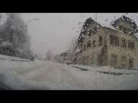 Snowy driving in Lustenau, Vorarlberg