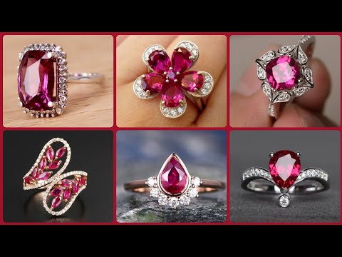 Most Beautiful Unheated Ruby & Diamonds 14Ct White Gold Floral charm Ruby Rings Designs