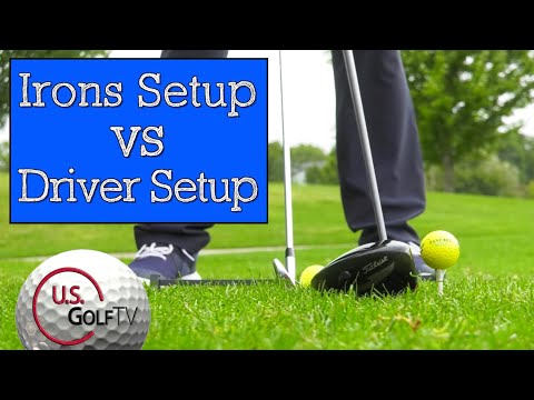 Part of a video titled Proper Golf Stance for Driver vs Irons - YouTube