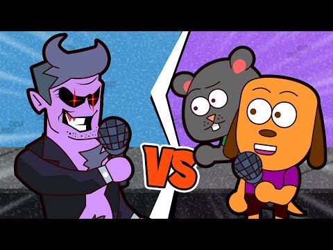 Daddy Dearest vs Dogo e Ratch | Friday Night Funkin | Desenho Animado em Português | Boyfriend
