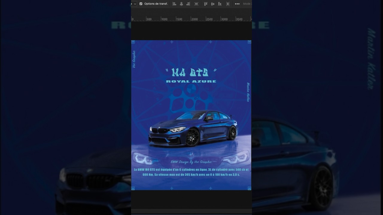 Poster Design : BMW - M4 GTS 💙 #BMW #M4 #M4GTS #carposter #posterdesign #graphicdesign #photoshop