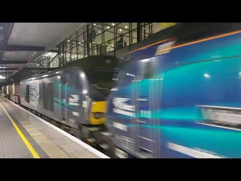 68018 & 68001 with 6M95 Dungeness to Crewe flasks pass Ashford- 68001 first visit to Kent 9th Jan 18