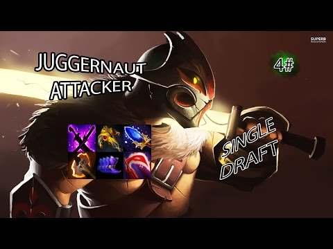 Let's play Dota 2 4#: Juggernaut attacker pro (single draft)