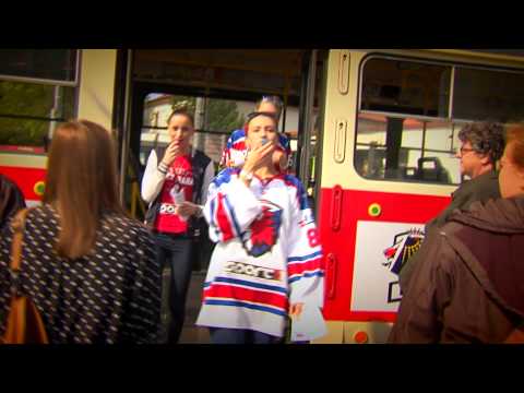 Fanouškovská tramvaj pro podporu týmu HC Lev Praha