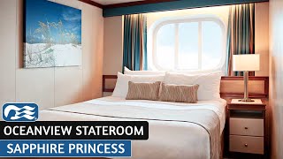 Sapphire Princess | Oceanview Stateroom Full Walkthrough Tour | 4k